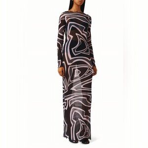 Pucci Labirinto-print long-sleeve maxi dress